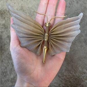 🖤 Sarah Cavender Metalworks Large Butterfly Brooch Mesh Rhinestone eyes Pin